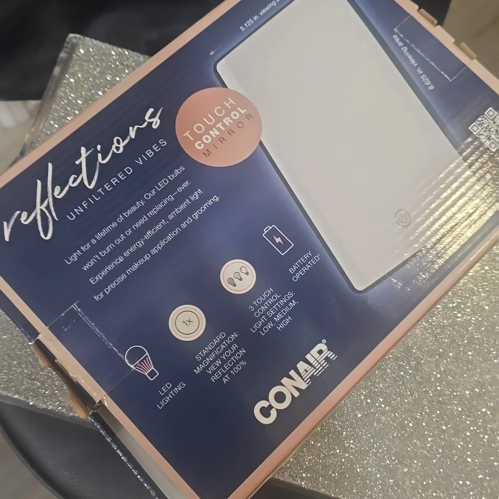 Conair Unfiltered Vibes LED Touchscreen Lighted 1X Magnification Vanity Mirror